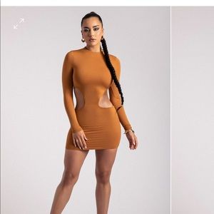 Meshki Brielle cut out long sleeve slinky dress
